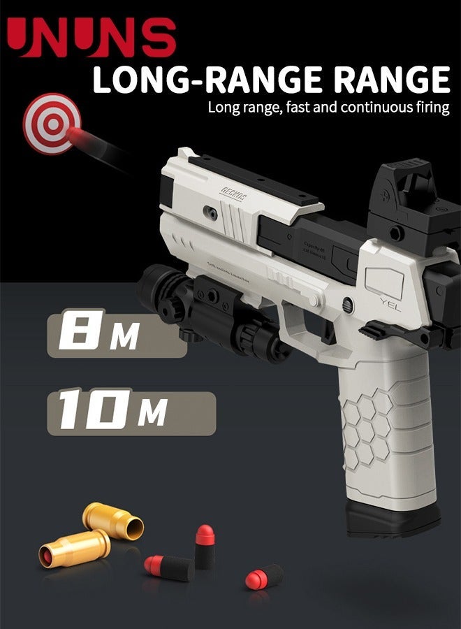 UNUNS Toy Gun,Soft Bullet Pistol Gun With Rich Accessories,Empty Shell Ejecting Toy Gun,Foam Dart Blaster Shooting Games,Fidget Toy Foam Blasters,Realistic Shot Model,Gift For Kids Teens Adults,White - Image 4