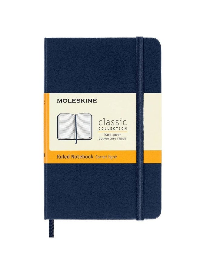 MOLESKINE Pocket Notebook Ruled Pages Sapphire Blue Hard Cover 192 Pages - Image 1