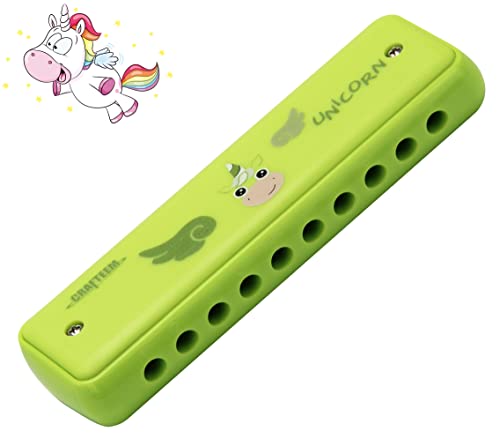 Crafteem Color Blues Harmonica Key of C for Kids Children Toddler and Beginners10 Hole 20 Tones Musical Instrument Toy Gift - Image 1
