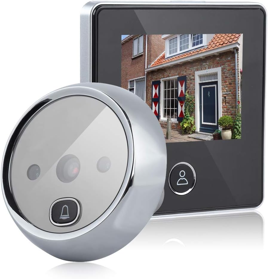 Door Viewer Peephole, Video Doorbell Digital Door Peephole Viewer Smart Vision Door Camera Monitor with 3MP, 90° Wide Angle, IR Night Vision for Home Office Hotel