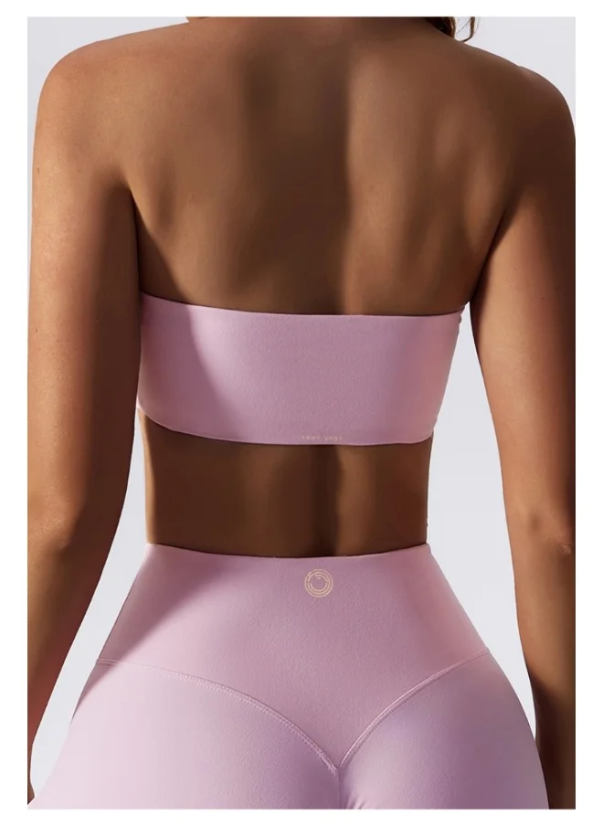 كون.يوغا KAWN YOGA Womens Strapless Sports Bra - Padded Low Impact Workout Yoga Bra with Removable Built in Bra