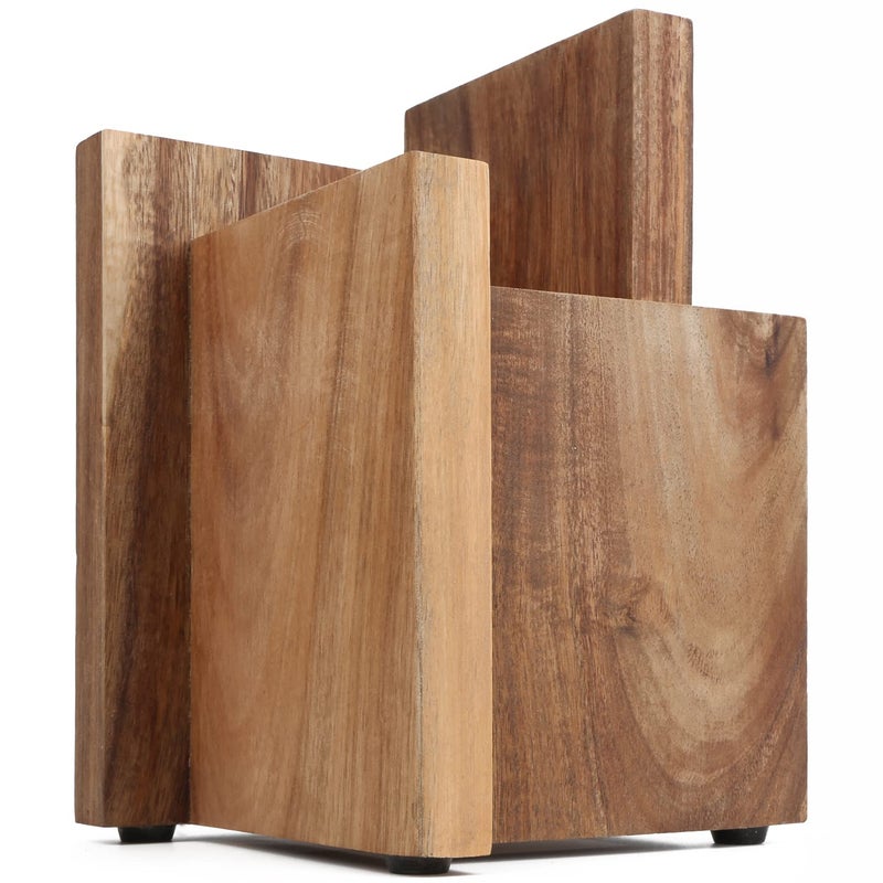 Resafy Magnetic Knife Block Knives Display Stable Board Holder Rack Magnetic Stands with Strong Enhanced Magnets on Both Sides Antislip Feet