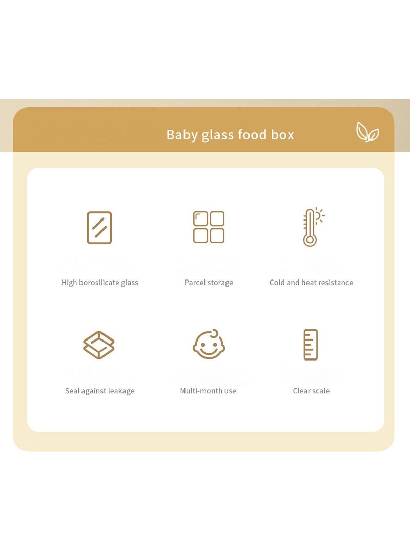 Bluejw مجموعة من 4 عبوات زجاجية لتخزين الطعام وصندوق طعام تكميلي للأطفال - Image 2