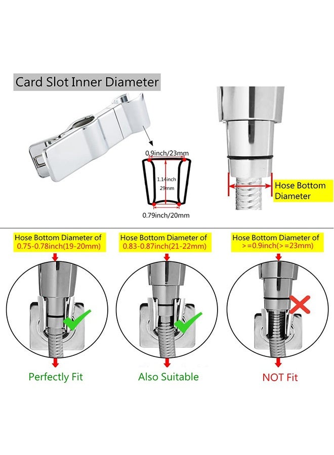 Peachjoy Adjustable Shower Head Holder for Slide Bar,Universal 20-25MM O.D, Rail Head Bracket Holder for Slide Bar Slider Clamp Bathroom Replacement  - Image 3