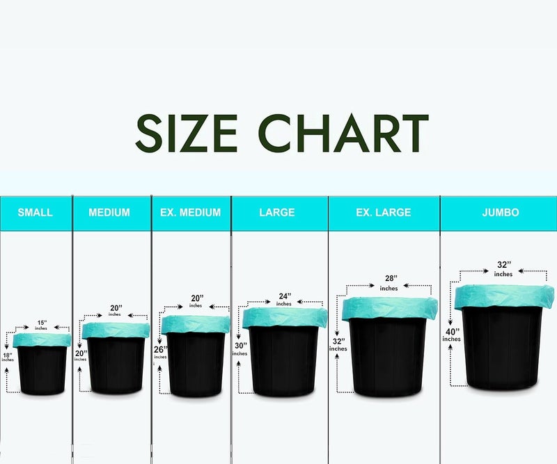 HEAVY DUTY Small Size 15x18 Inch Pack of 2 Green 20 Pcs in Each Pack 75 Micron Biodegradable Garbage Bag TrashDustbin Bags Weight 500 Gram for Each Pack - Image 5