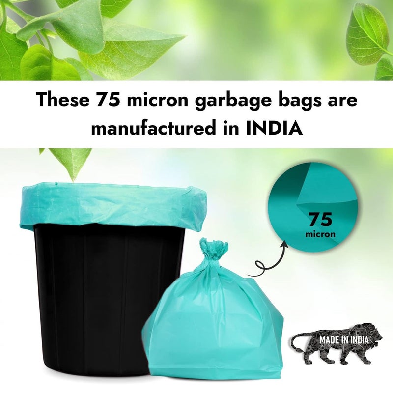 HEAVY DUTY Small Size 15x18 Inch Pack of 2 Green 20 Pcs in Each Pack 75 Micron Biodegradable Garbage Bag TrashDustbin Bags Weight 500 Gram for Each Pack - Image 2