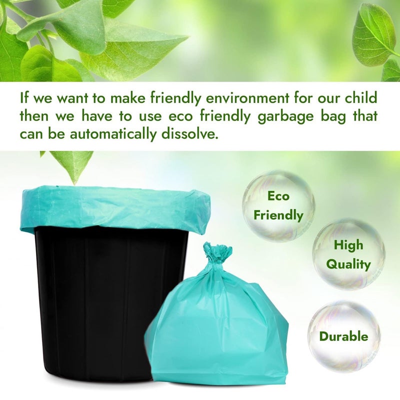 HEAVY DUTY Small Size 15x18 Inch Pack of 2 Green 20 Pcs in Each Pack 75 Micron Biodegradable Garbage Bag TrashDustbin Bags Weight 500 Gram for Each Pack - Image 3