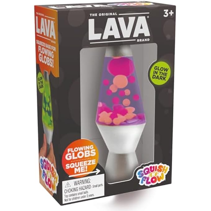 Lava Squish N' Flow - Squeeze and Flow Miniature Lava Toy - Classic Lava Lamp Shape Filled with Flowing Colors - Ages 3 and Up - Image 1