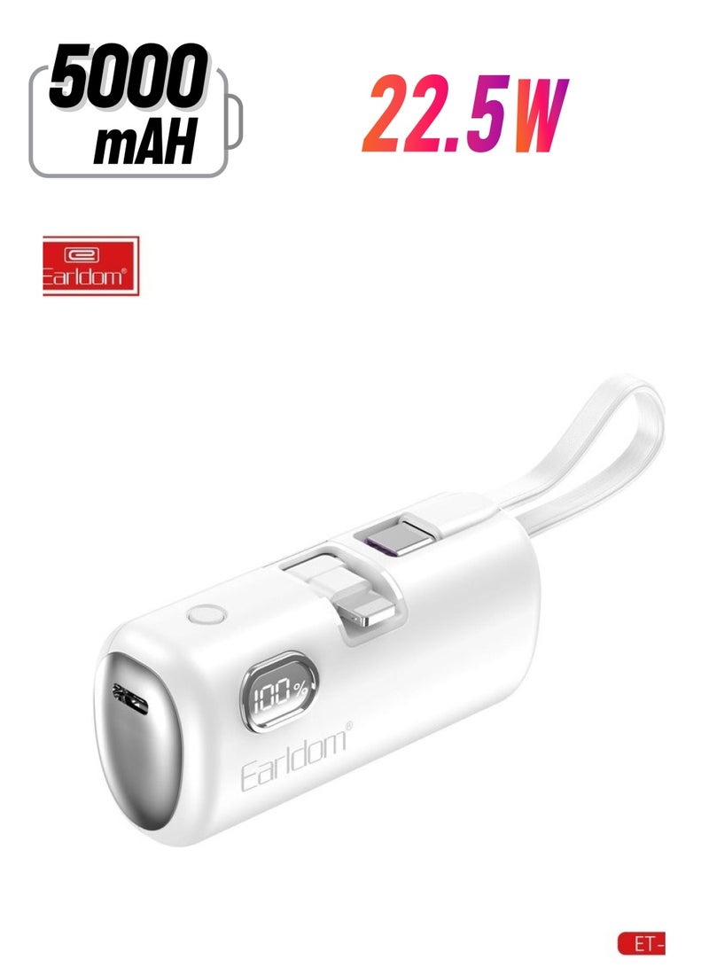 NEW Mini 5000mAh Power Bank – 22.5W Fast Charging Portable PD41 Powerbank  - Image 1