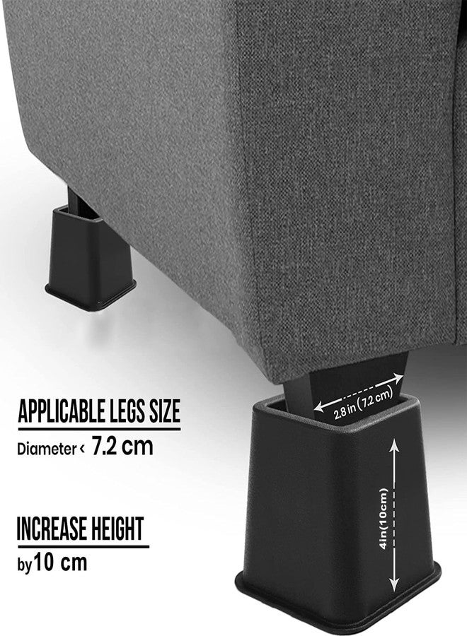 TOPROAD Adjustable Bed Furniture Risers, Stackable Bed Lifts in Heights of 4, 6, or 9 Inches, Heavy Duty Furniture Risers for Home - Supports Up to 1,300 lbs(8-Piece Set) - Image 5