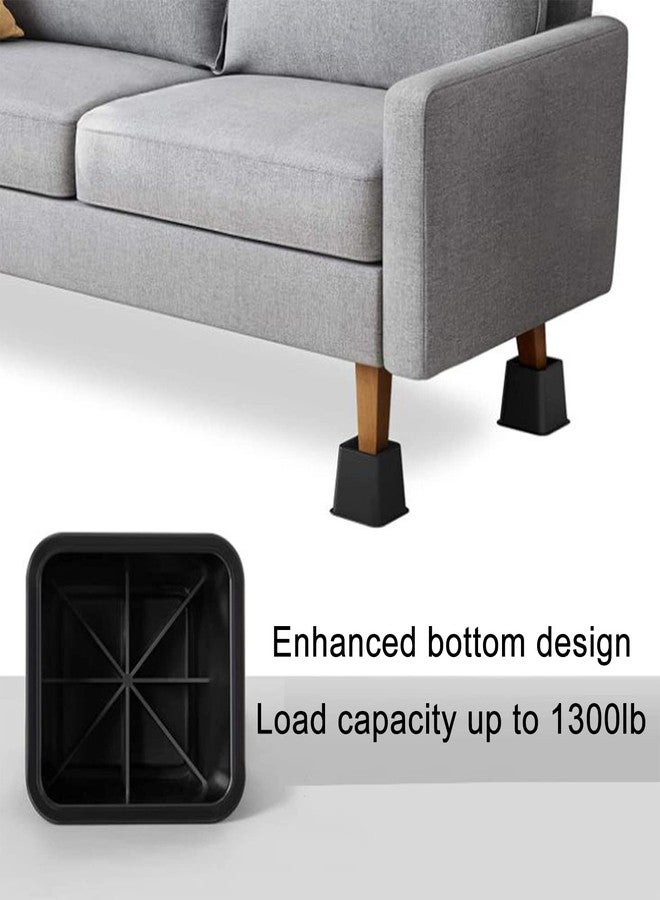 TOPROAD Adjustable Bed Furniture Risers, Stackable Bed Lifts in Heights of 4, 6, or 9 Inches, Heavy Duty Furniture Risers for Home - Supports Up to 1,300 lbs(8-Piece Set) - Image 4