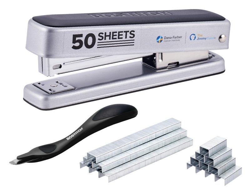Bostitch Titan Heavy Duty Metal Stapler, 50 Sheet Capacity with 1250 Staples and Ergonomic Staple Remover, Jam Free Stapling, Full Strip Stapler for Desk, Office and Classroom, Silver - Image 1