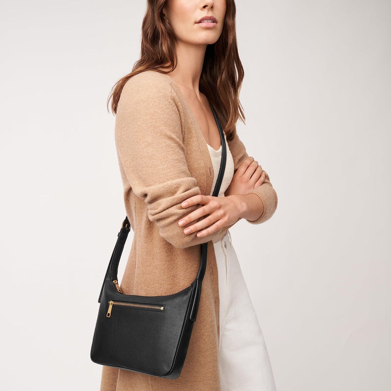 Fossil Women's Cecilia Leather Small Crossbody Purse Handbag, Black (Model: ZB1889001) - Image 4