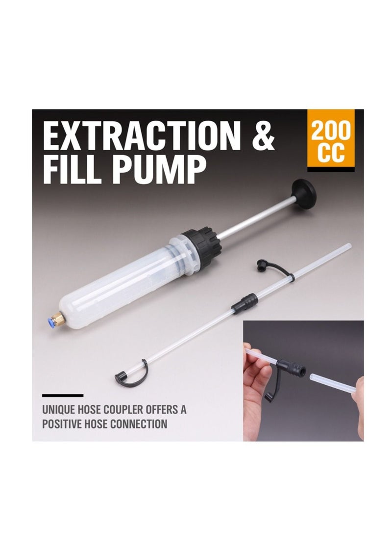 Generic Fluid Extractor 200CC Oil Extractor Pump Manual Suction Vacuum Plastic Automotive Syringe Pump Car Fuel Transfer 7oz Syringe Type Oil Pump  - Image 5