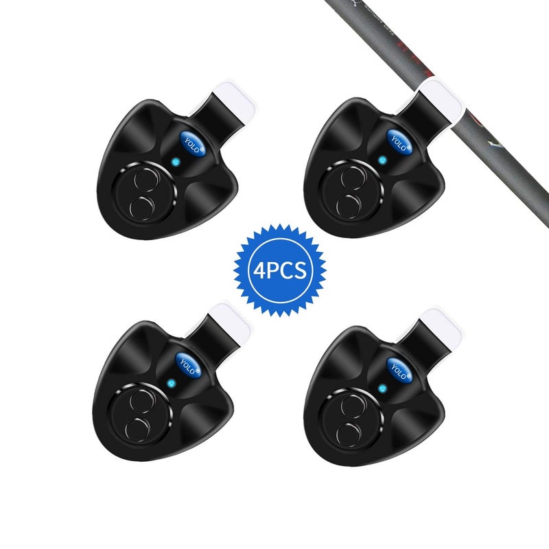 Wingsflying 4 x Black Electronic LED Fishing Light Bulb with Sound Alarm and Audible Alarm - Image 2