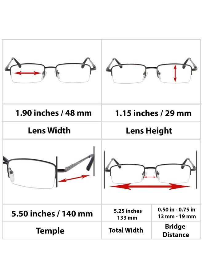 TruVision Readers 3 Pk - Gunmetal Metal Frames and Clear Acrylic Lenses 2.50  - Image 5