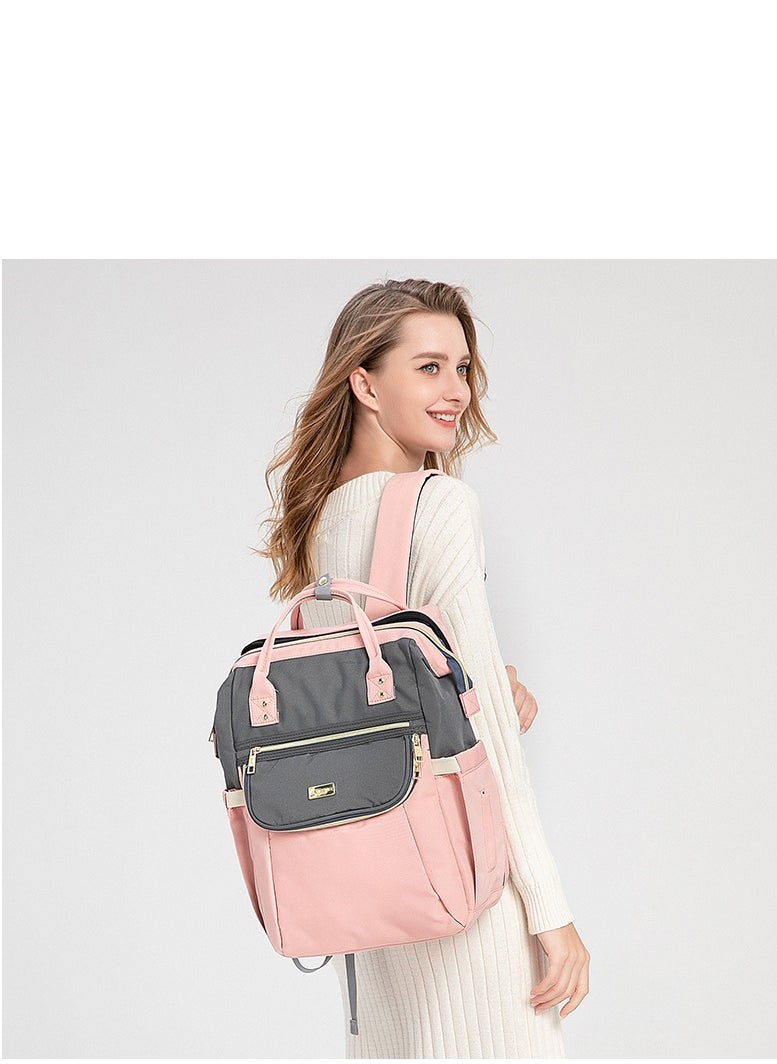 Majestic 137 Baby Bed Maternity Diaper Waterproof Multifunctional large capacity backpack bag with USB Charging output - Blue/Pink  - Image 2