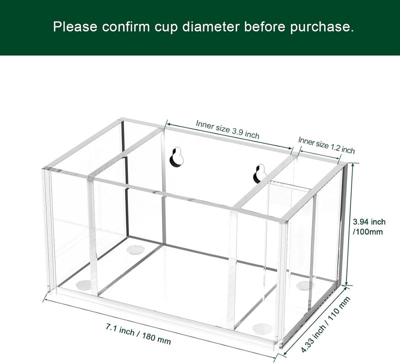 BOSSCASA Cup Holder with Slot Mark Your Cup, Party Dispenser Acrylic Cup Organizer and Bar Counter Decor, Clear - Image 2