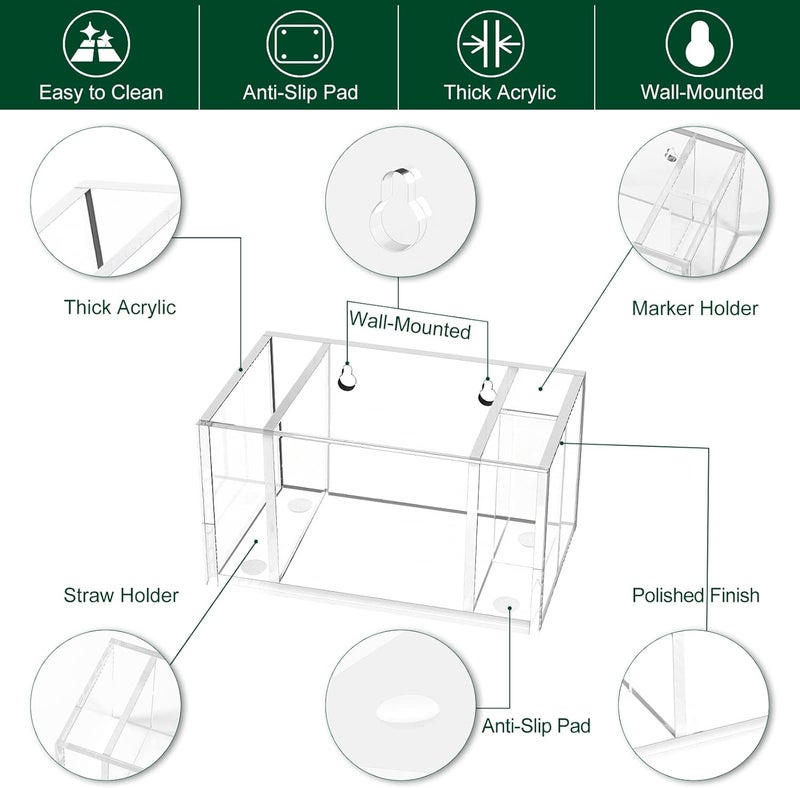 BOSSCASA Cup Holder with Slot Mark Your Cup, Party Dispenser Acrylic Cup Organizer and Bar Counter Decor, Clear - Image 3