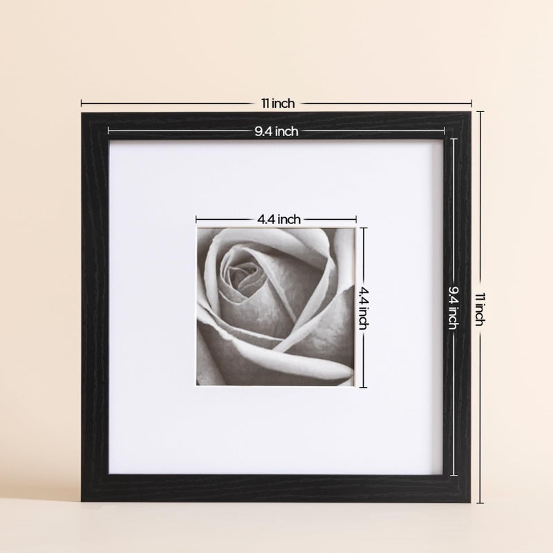 eletecpro 10x10 Picture Frames Set of 9 Classic Gallery Wall Frame Set  Displays 5x5 or 10x10 without Mat  Black Picture Frames Collage Wall Decor  Square Frames for Home Decor - Image 4