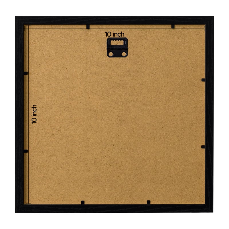 eletecpro 10x10 Picture Frames Set of 9 Classic Gallery Wall Frame Set  Displays 5x5 or 10x10 without Mat  Black Picture Frames Collage Wall Decor  Square Frames for Home Decor - Image 3