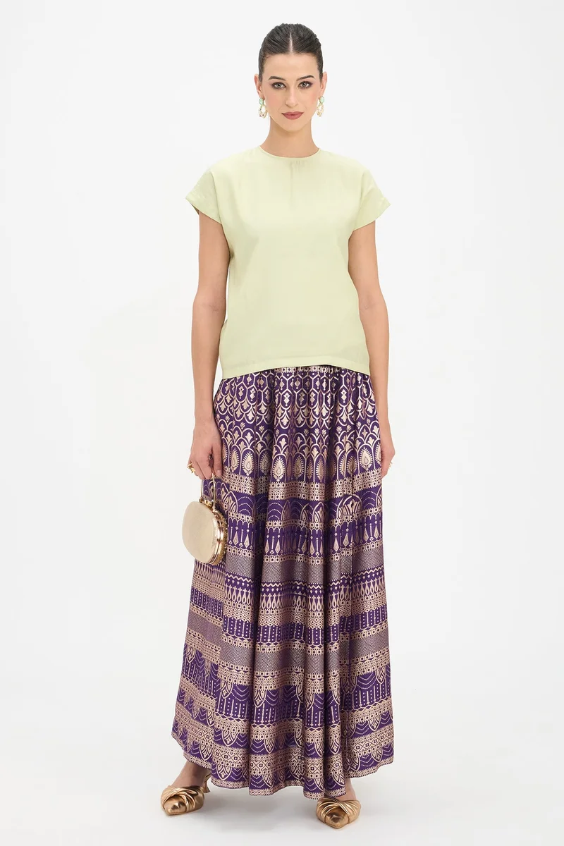 فيرجيو Solid Viscose High Neck Top for Women