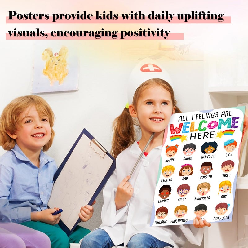 FLYAB Feelings Chart for Kids - 11.2x16.5 Inch Classroom Decorations Elementary Emotions Learning Mental Health Poster for Toddlers Educational Calming Corner Teacher Must Haves for Back to School Supplies - Image 5