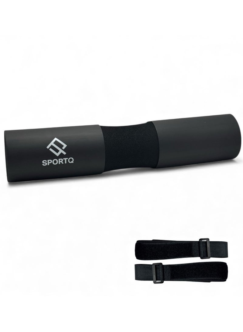 سبورت كيو وسادة رفع الاثقال لتمارين القرفصاء من سبورت كيو®️، وسادة رقبة لرفع الاثقال مع احزمة امان لاثقال الاثقال القياسية والاولمبية، تصميم مريح ببطانة اسفنجية للكتف، واقي لدفع الورك والقرفصاء - Image 1