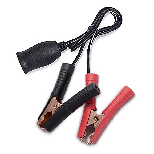 BESTEK 12V 24V سلك تمديد مع قابس ومشبك بطارية، 3.9 قدم/1.2 متر 16AWG محول ولاعة سجائر للسيارة - Image 1