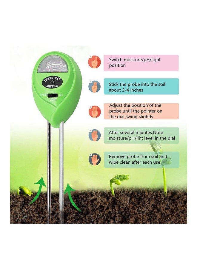 NIBEMINENT 3-In-1 Digital Soil PH Meter Green/Black/White  - Image 2