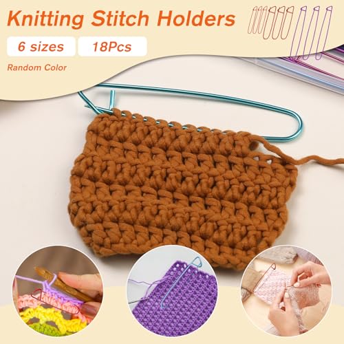 JUPEAN 100 Pcs Crochet Stitch Markers for Crocheting 6 Sizes Knitting Stitch Holders for Knitting Crochet Accessories with Storage Box for Quilting Sewing Knitting - Image 4