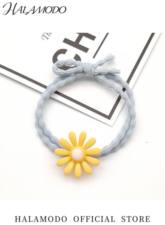 هالامودو رباط شعر مزخرف بألوان حلوة مزين بكشاكش صفراء إكسسوار شعر رباط رأس مرن بدون علامات مناسب لعدة مناسبات - Image 3