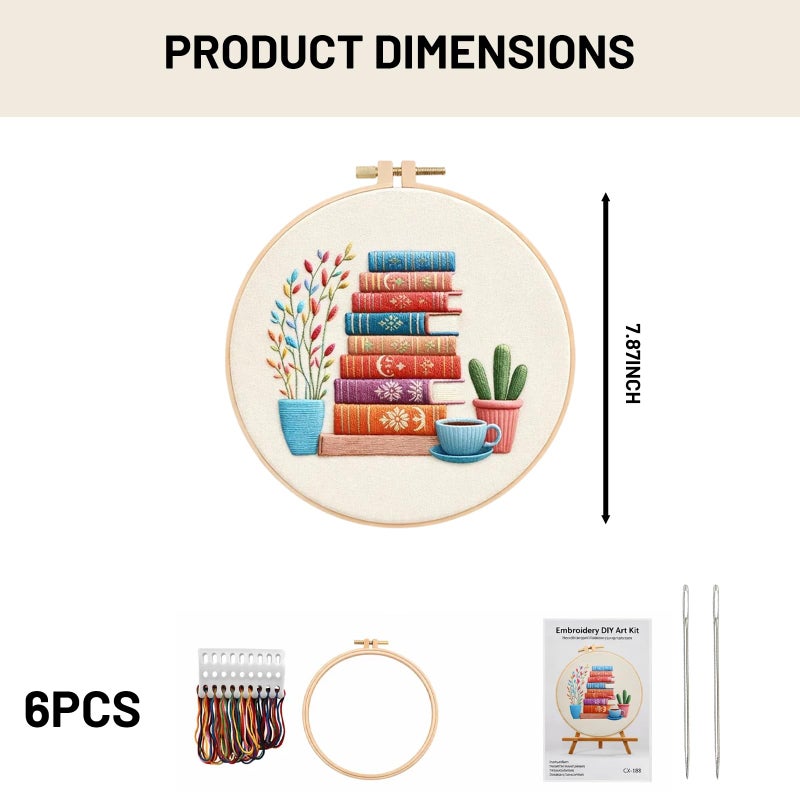 CZFSWT Embroidery Kit, Mini Embroidery Kit, Cross Stitch Kit with Instructions, 20cm Bamboo Embroidery Hoop Suitable for Handicraft Enthusiasts, DIY Gifts and Home Decor - Image 2