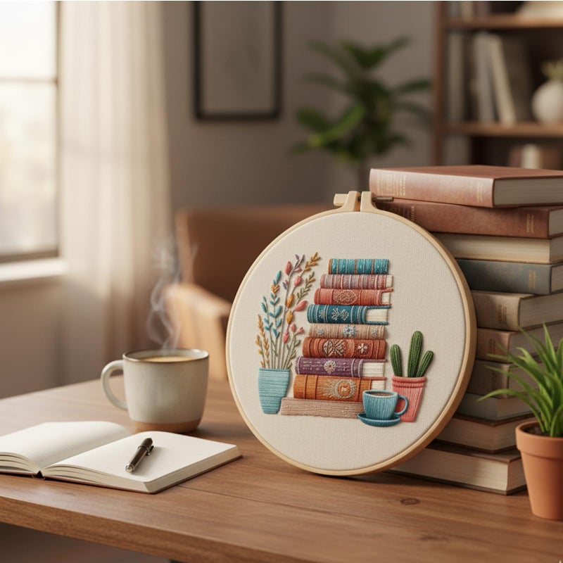 CZFSWT Embroidery Kit, Mini Embroidery Kit, Cross Stitch Kit with Instructions, 20cm Bamboo Embroidery Hoop Suitable for Handicraft Enthusiasts, DIY Gifts and Home Decor - Image 5