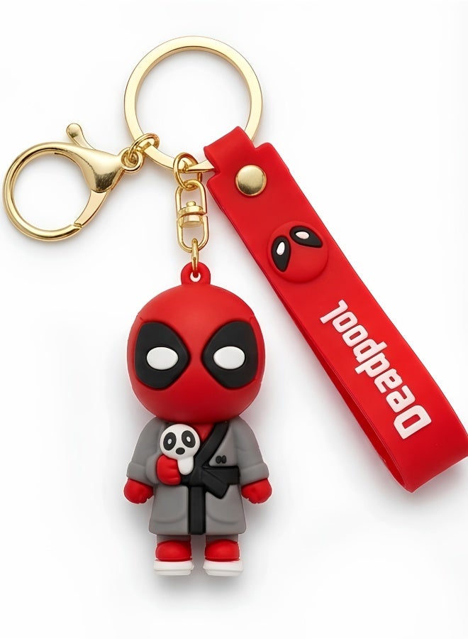 مارفل ميدالية مفاتيح "ديدبول" (Deadpool) من مارفل بتصميم ثلاثي الأبعاد، حلقة مفاتيح للأطفال، إكسسوار للحقائب، تعليقة لحقيبة الظهر، هدية ولعبة قابلة للاقتناء، تصاميم متنوعة. - Image 1