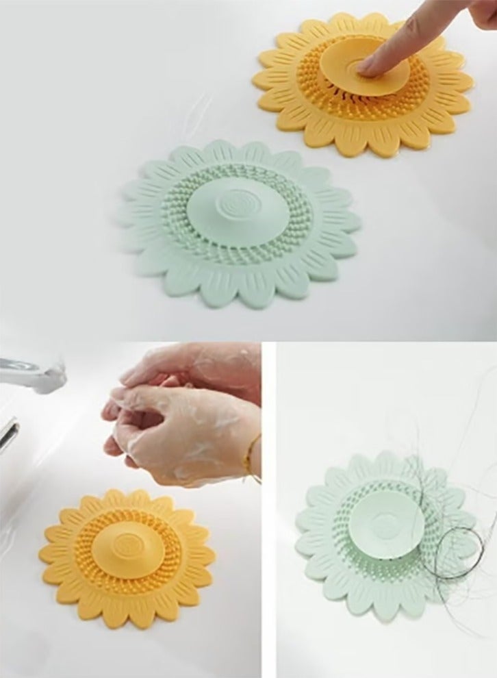 Bukela Bathroom deodorant mat, household silicone floor drain four-piece set, kitchen sink anti-blocking filter, sewer, suitable for bathroom kitchen sink - Image 2