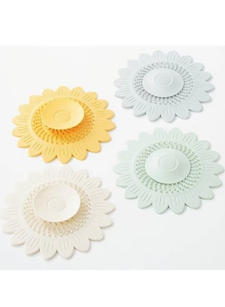 Bukela Bathroom deodorant mat, household silicone floor drain four-piece set, kitchen sink anti-blocking filter, sewer, suitable for bathroom kitchen sink - Image 1