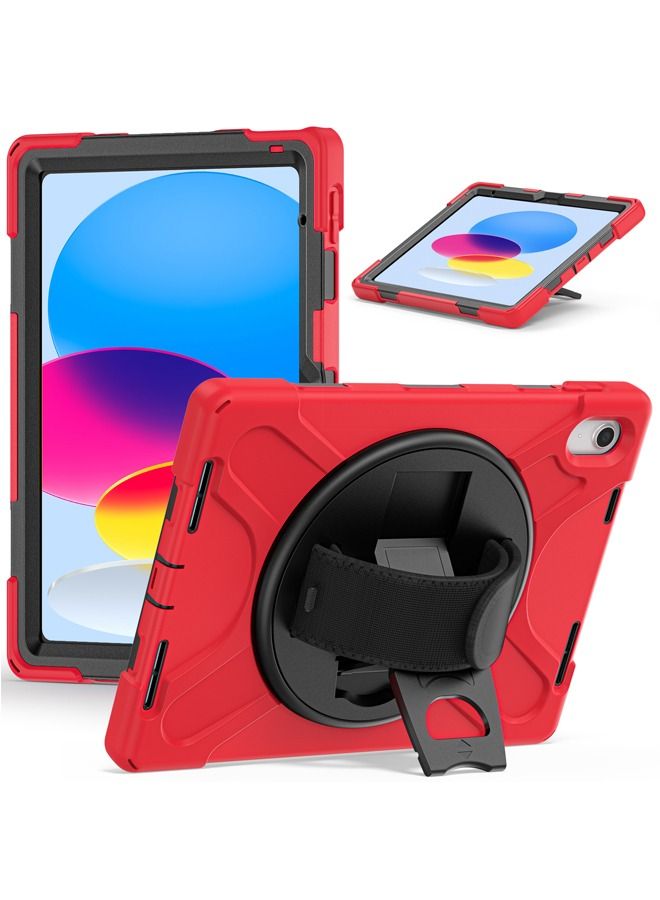 Rock Pow IPad 10th Generation Case 2022 Upgraded Military Grade Heavy Duty Silicone Protector iPad 10th Gen 10.9 inch 2022 Cover Pencil Holder Rotating Stand Handle Shoulder Strap - Image 1