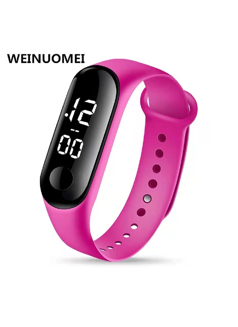 Waterproof LED M3 Bracelet New Fashion Sports Kids Watch Rose Red