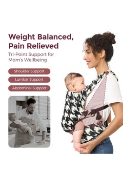 Momcozy Baby Carrier - Ergonomic, Cozy and Lightweight Carrier for 7-44lbs, Effortless to Put On, Ideal for Hands-Free Parenting, Enhanced Lumbar Support, Purehug for Infant to Toddler, Houndstooth  - Image 3