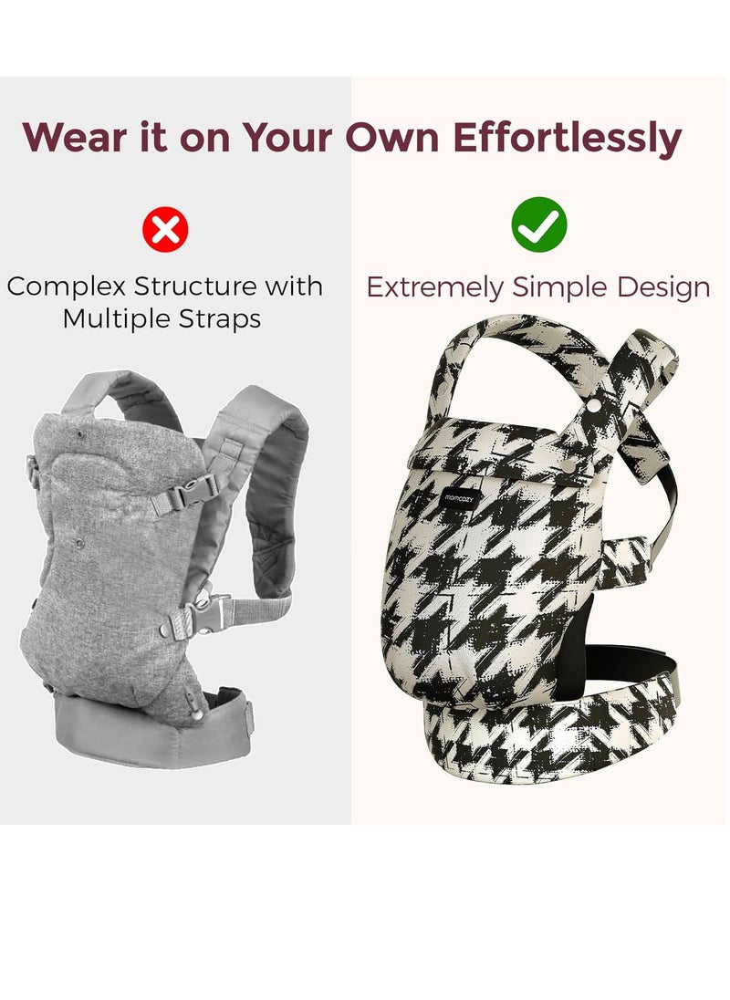 Momcozy - Baby Carrier - Ergonomic, Cozy and Lightweight Carrier for 7-44lbs, Effortless to Put On, Ideal for Hands-Free Parenting, Enhanced Lumbar Support, Purehug for Infant to Toddler, Houndstooth - Image 1