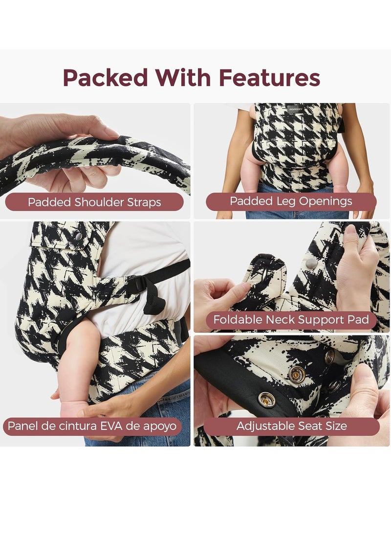 Momcozy - Baby Carrier - Ergonomic, Cozy and Lightweight Carrier for 7-44lbs, Effortless to Put On, Ideal for Hands-Free Parenting, Enhanced Lumbar Support, Purehug for Infant to Toddler, Houndstooth - Image 1