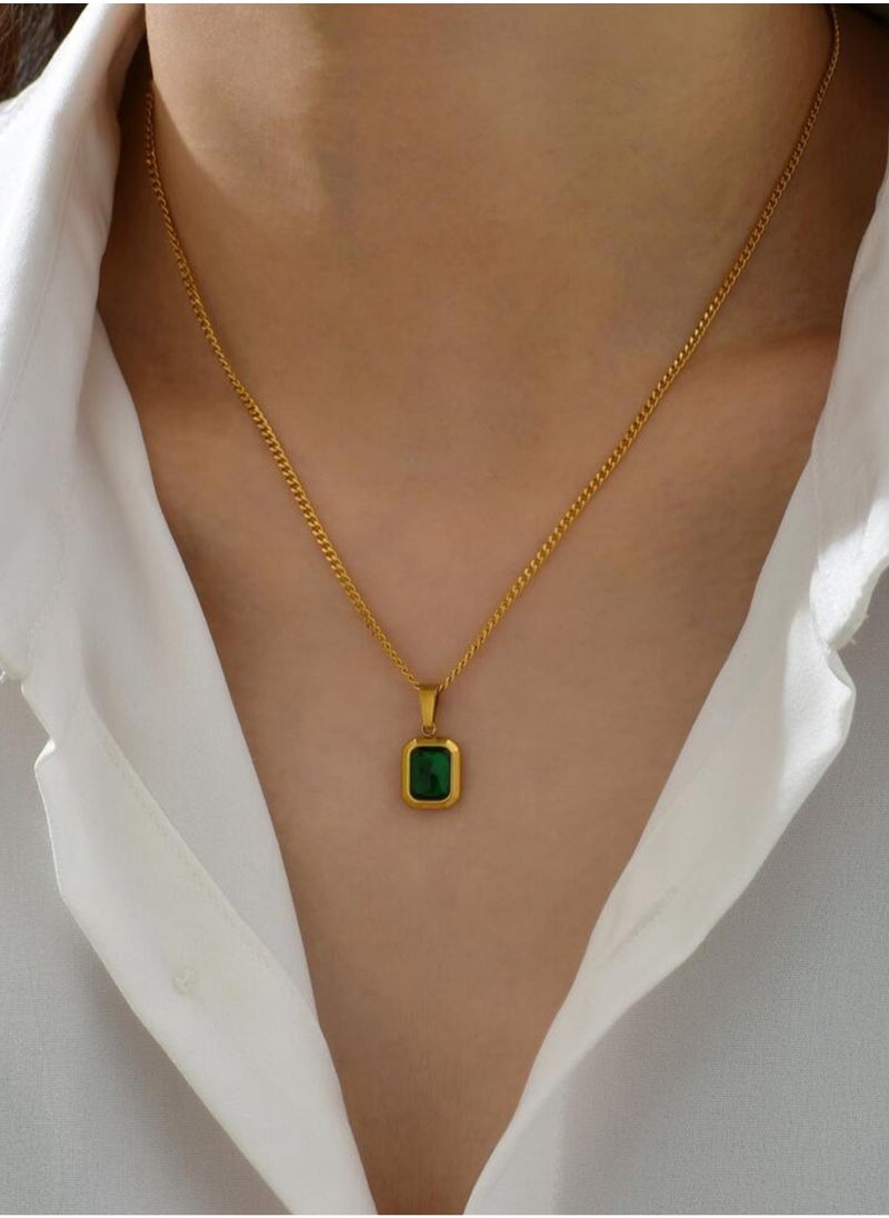sixtyfour Elegant Stainless Steel Gold Plated Necklace For Women  - Image 1
