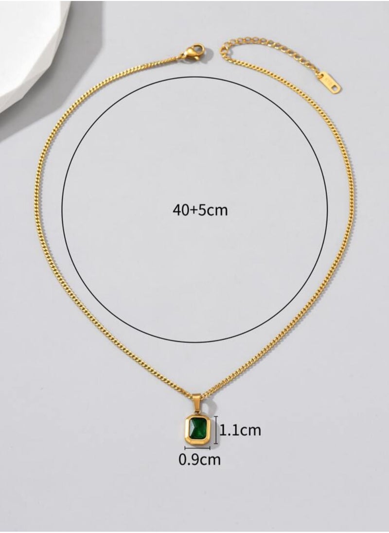 sixtyfour Elegant Stainless Steel Gold Plated Necklace For Women  - Image 5