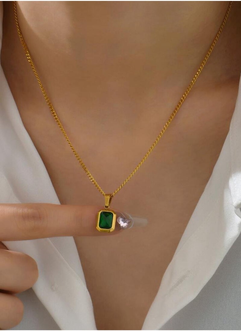 sixtyfour Elegant Stainless Steel Gold Plated Necklace For Women  - Image 4
