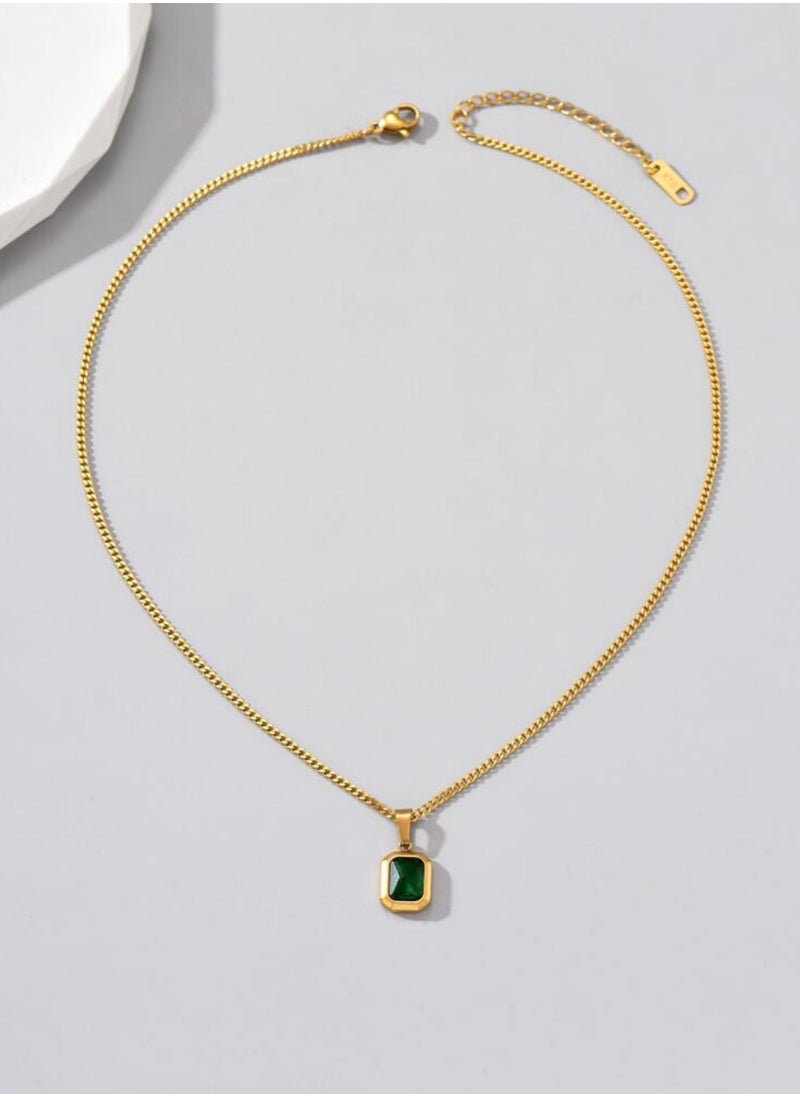 sixtyfour Elegant Stainless Steel Gold Plated Necklace For Women  - Image 3