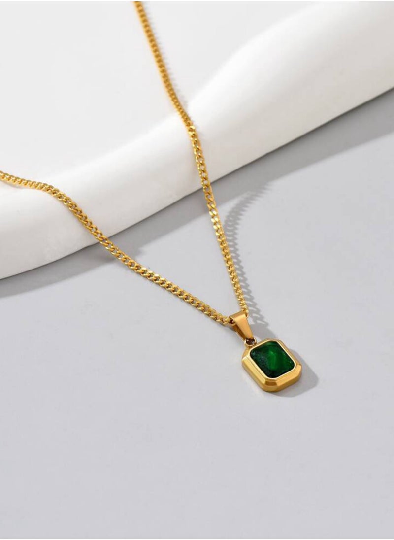 sixtyfour Elegant Stainless Steel Gold Plated Necklace For Women  - Image 2