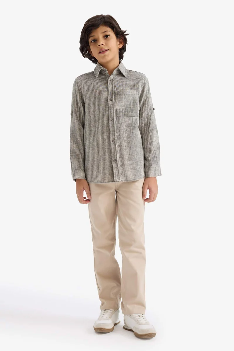 DeFacto Boy Muslin Shirt and Pants 2 Piece Set