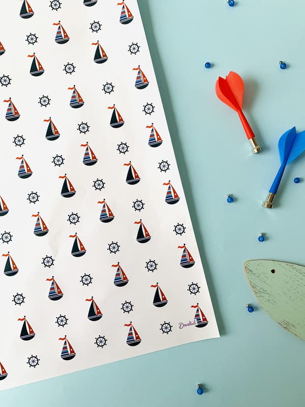 Dovetail Sail Away Kids Gift Wrapping Paper Pack of 6 Sheet - Image 4