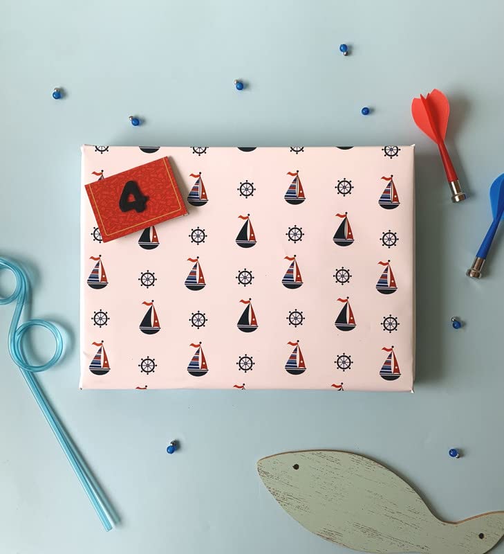Dovetail Sail Away Kids Gift Wrapping Paper Pack of 6 Sheet - Image 1